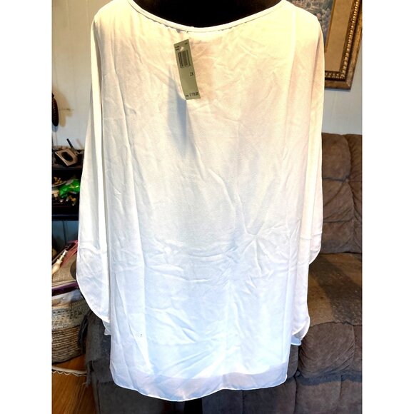 Max Edition Womens Tunic 2X Angel Wings Sleeves NWT Airy Blouse Flowy Pull over - Picture 3 of 8